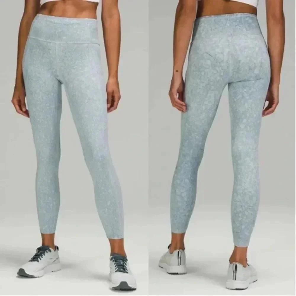 Lululemon Fast and Free Nulux Tights Leggings Athletic Pants Blue 25”  Size 10